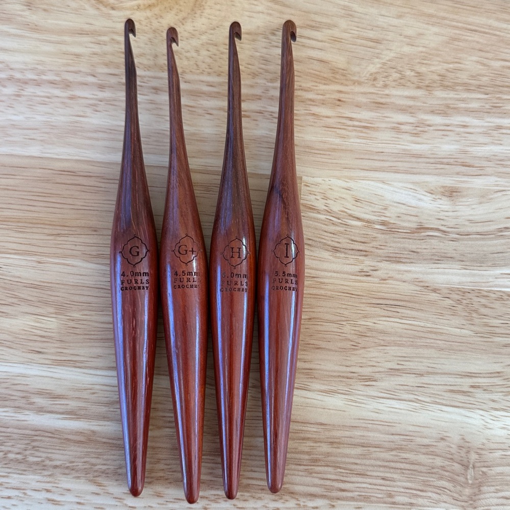 Discontinued Furls Streamline Rosewood Crochet Hooks - Sizes G, G+, H, I